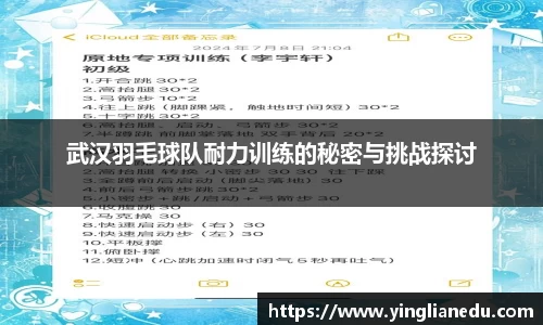 武汉羽毛球队耐力训练的秘密与挑战探讨